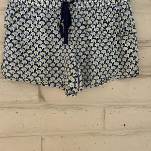 Joie High Waist Women's Shorts in Navy and Yellow Print